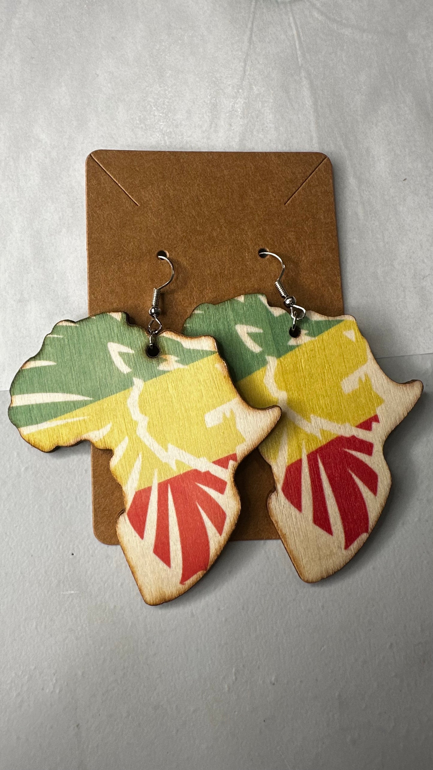 Africa Shaped Handcrafted Earrings